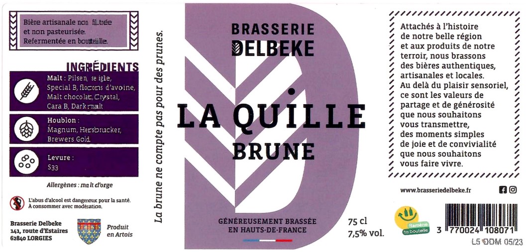 Etiquette BRASSERIE DELBEKE 09