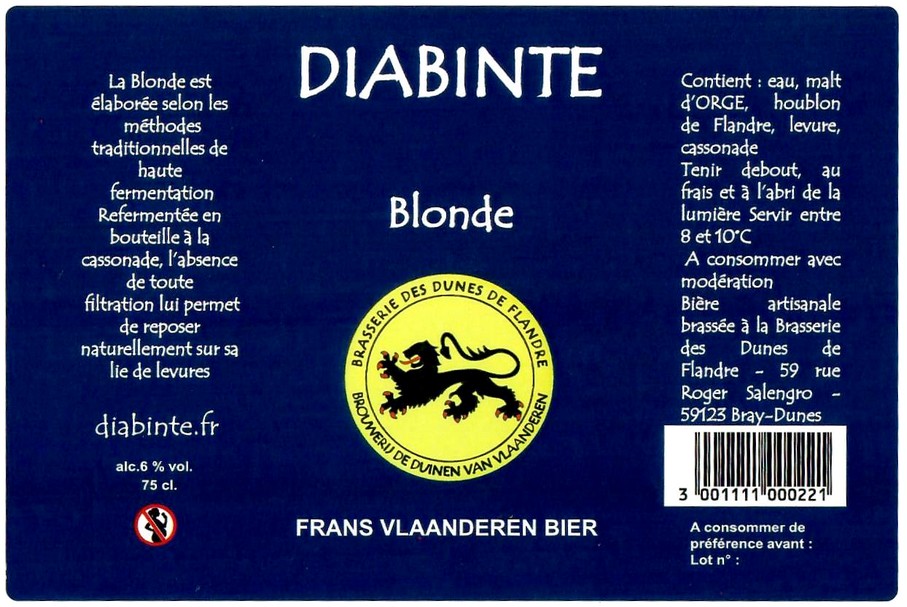 Etiquette BRASSERIE DES DUNES DE FLANDRE 05