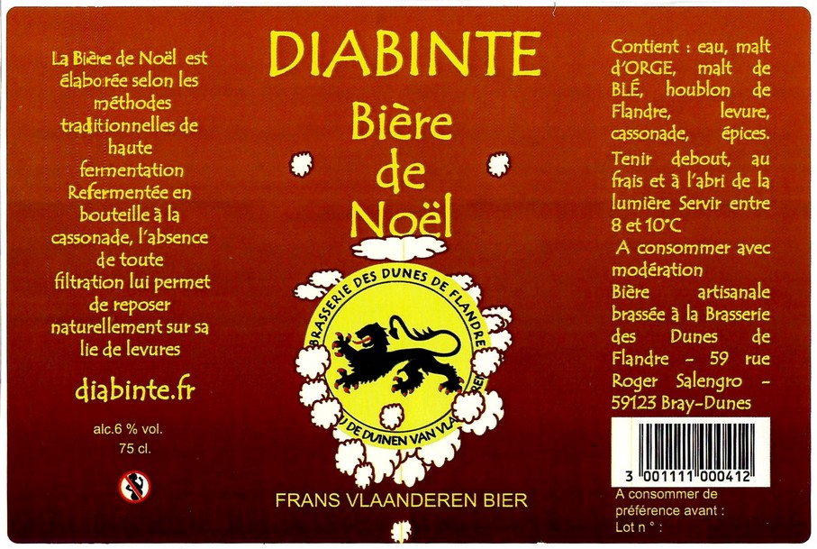 Etiquette BRASSERIE DES DUNES DE FLANDRE 13