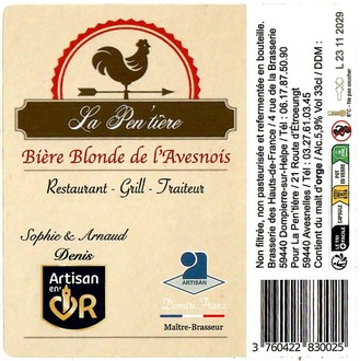 Etiquette BRASSERIE DES HAUTS DE FRANCE 33