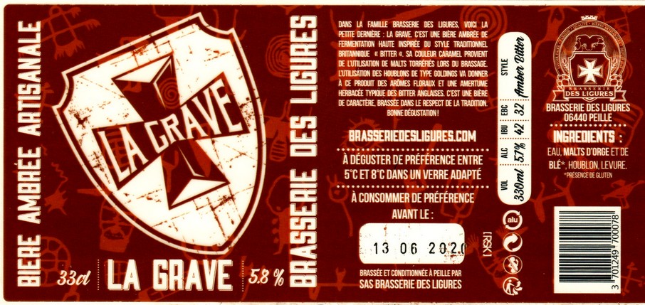 etiquette BRASSERIE DES LIGURES 04