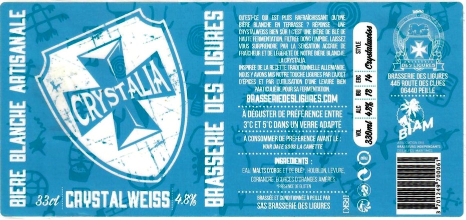 etiquette BRASSERIE DES LIGURES 06