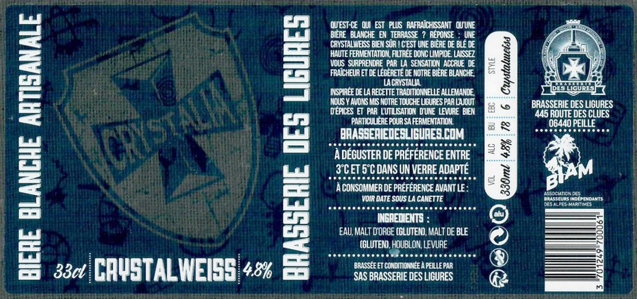 Etiquette BRASSERIE DES LIGURES 15