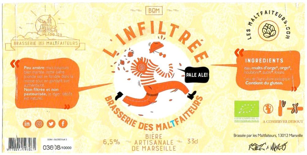 Etiquette BRASSERIE DES MALTFAITEURS 01