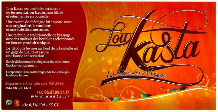 Etiquette BRASSERIE DES MAURES 01