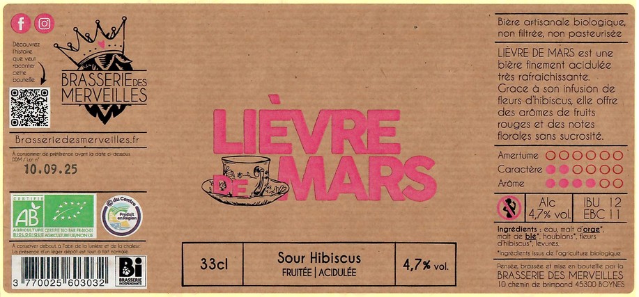 Etiquette BRASSERIE DES MERVEILLES 01