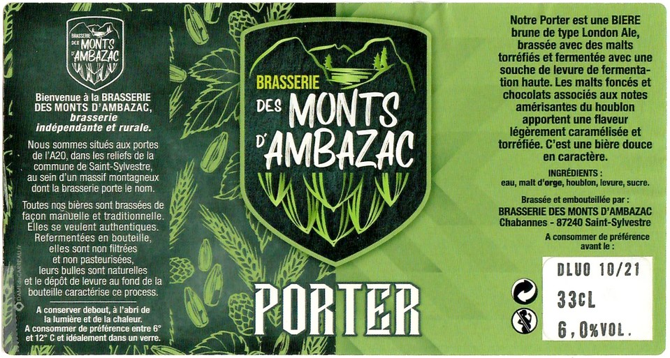 Etiquette BRASSERIE DES MONTS D'AMBAZAC 09