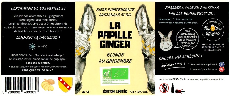 Etiquette BRASSERIE DES PAPI'LLES 26