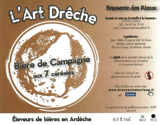 etiquette BRASSERIE DES RIEUX 18