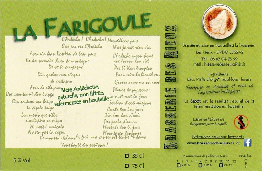 Etiquette BRASSERIE DES RIEUX 21