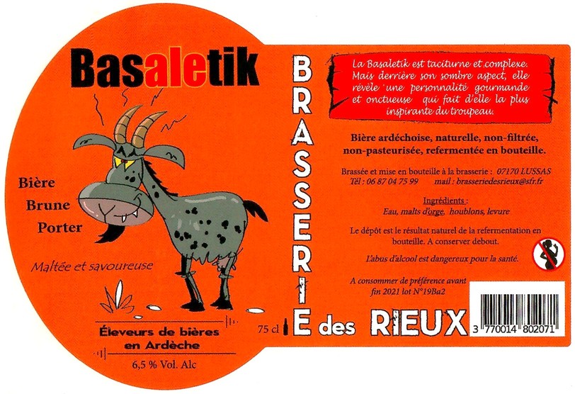 Etiquette BRASSERIE DES RIEUX 22