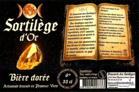 Etiquette BRASSERIE DES SORTILEGES 18