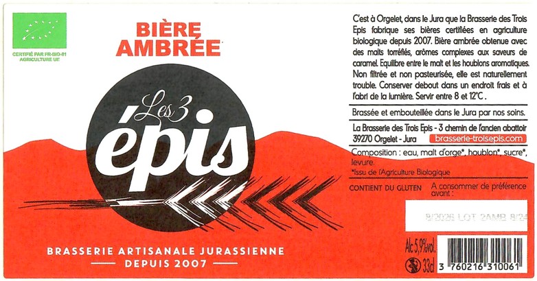 Etiquette BRASSERIE DES TROIS EPIS 35