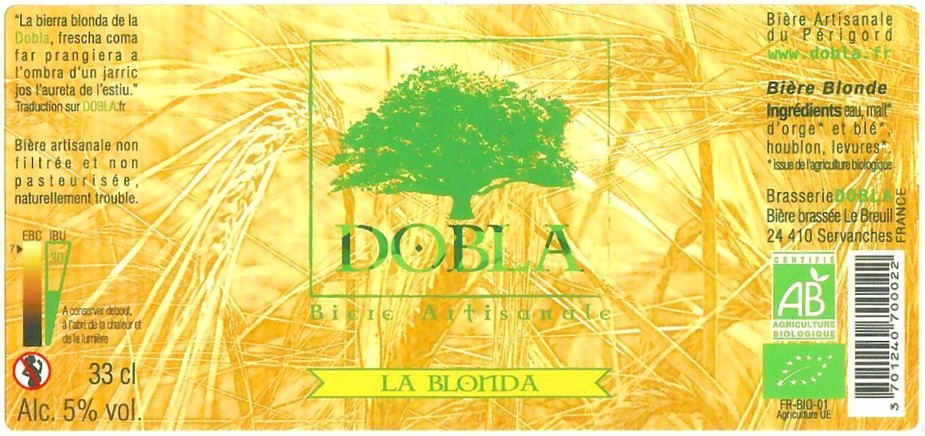Etiquette BRASSERIE DOBLA 10