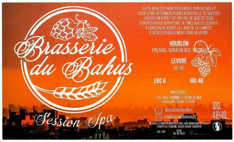 Etiquette BRASSERIE DU BAHUS 01