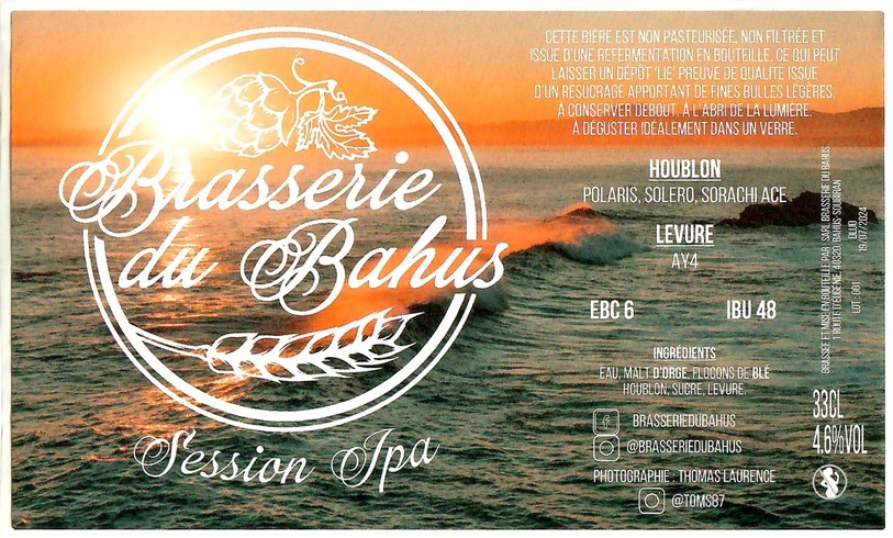Etiquette BRASSERIE DU BAHUS 35
