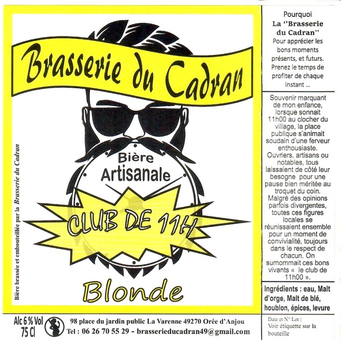 etiquette BRASSERIE DU CADRAN 06
