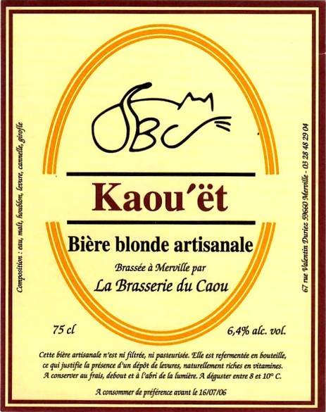 etiquette BRASSERIE DU CAOU 01