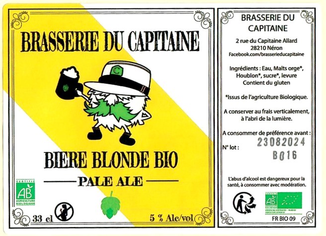 Etiquette BRASSERIE DU CAPITAINE 02