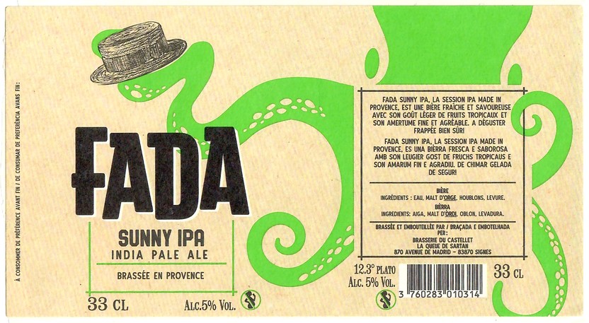 Etiquette  BRASSERIE DU CASTELLET 02