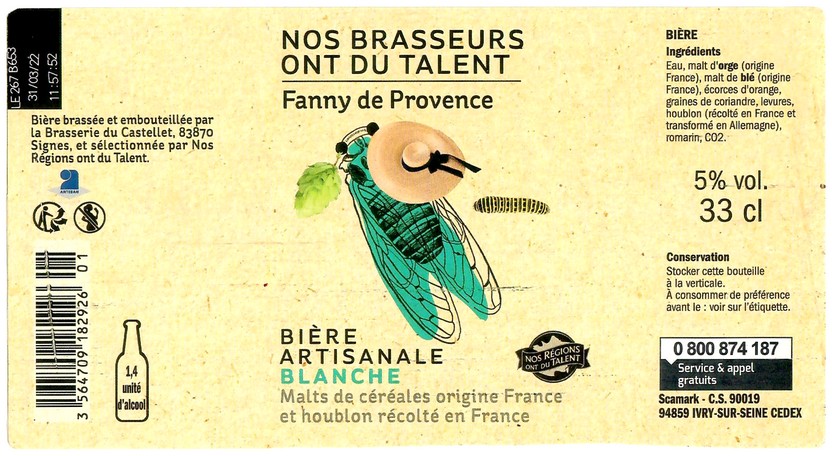 Etiquette  BRASSERIE DU CASTELLET 05