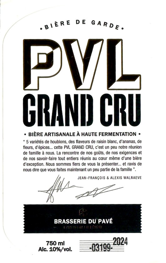 Etiquette BRASSERIE DU PAVE 68