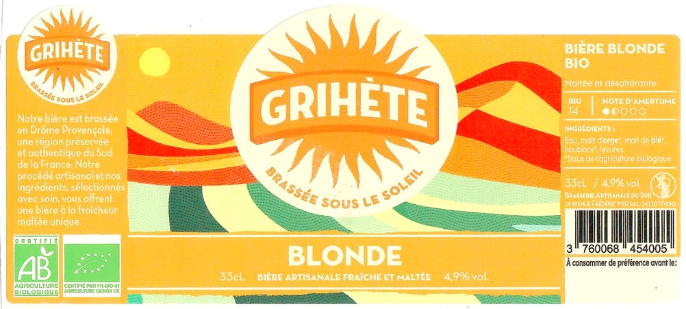Etiquette BRASSERIE DU SUD 26