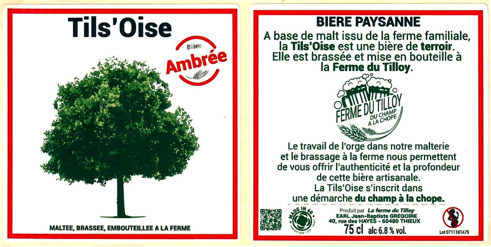 etiquette BRASSERIE DU TILLOY 01