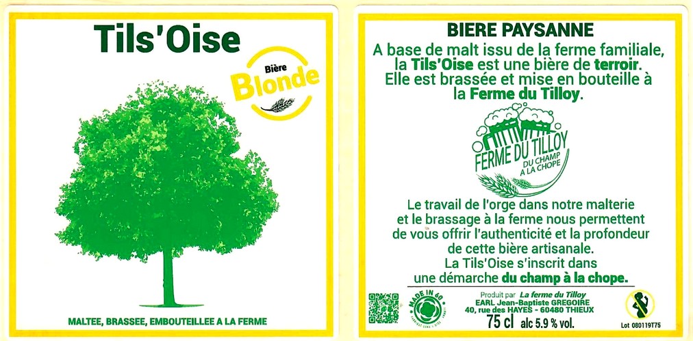 etiquette BRASSERIE DU TILLOY 03