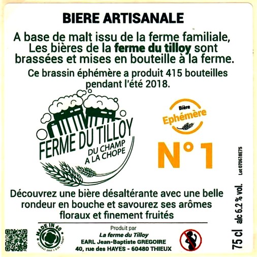 etiquette BRASSERIE DU TILLOY 05