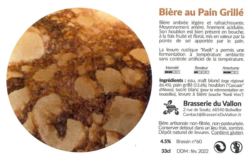 Etiquette BRASSERIE DU VALLON 52