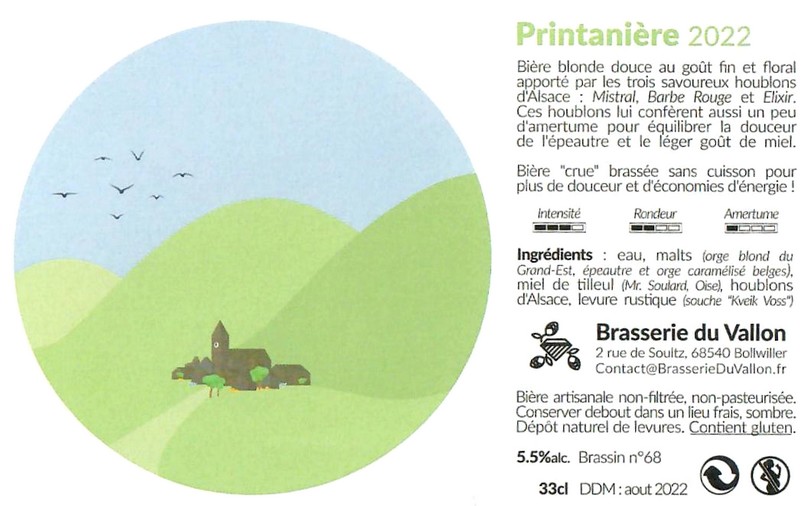 Etiquette BRASSERIE DU VALLON 55