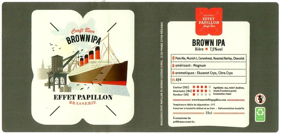 Etiquette BRASSERIE EFFET PAPILLON 105