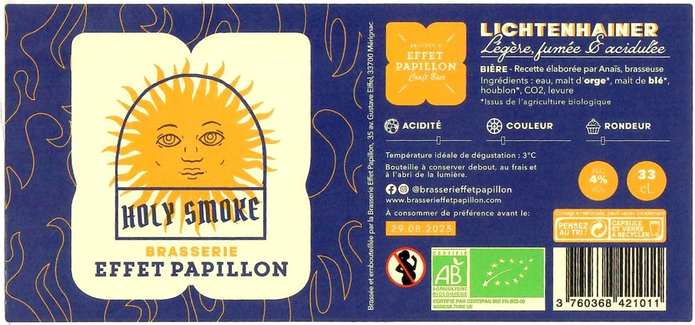 Etiquette BRASSERIE EFFET PAPILLON 111