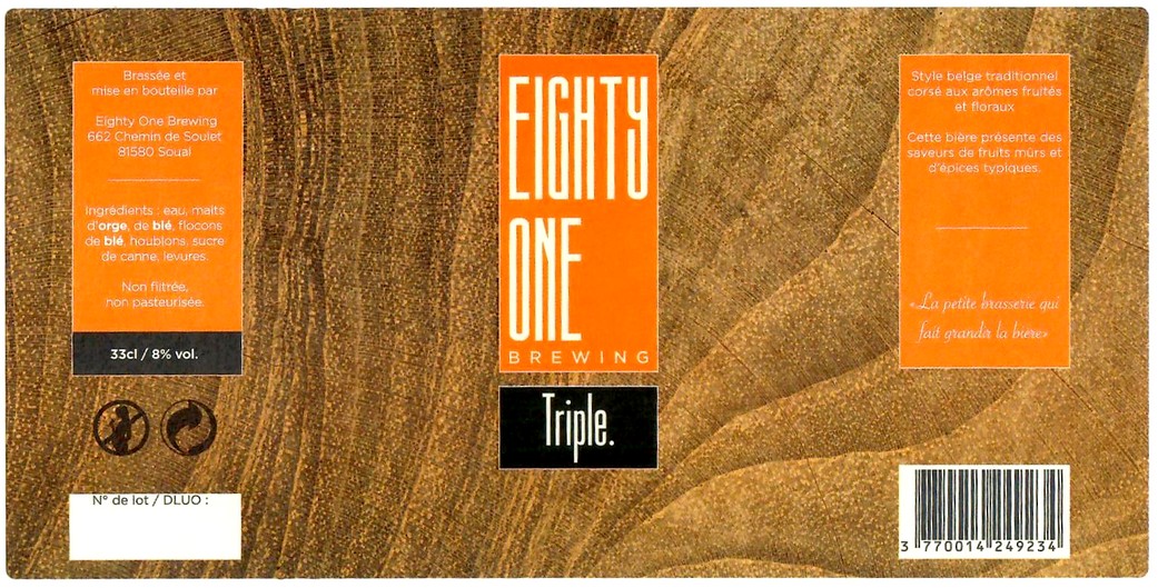 Etiquette BRASSERIE EIGHTY ONE 02