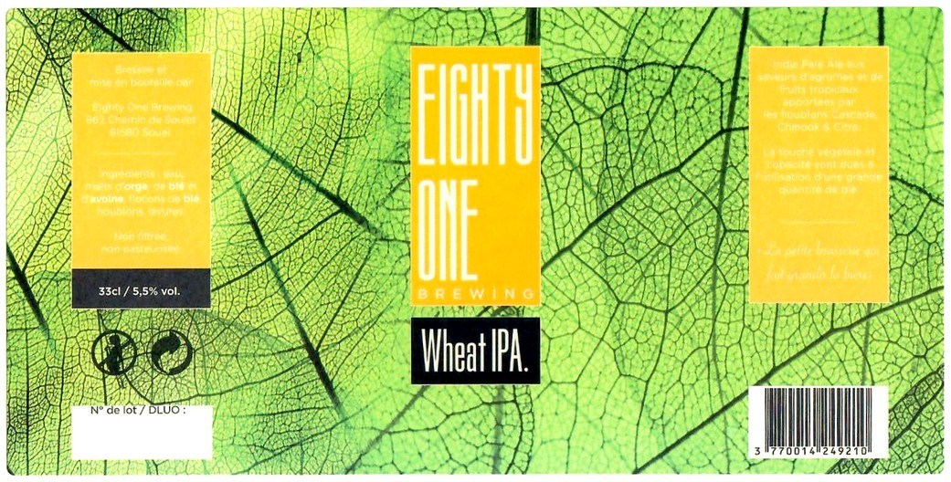 Etiquette BRASSERIE EIGHTY ONE 03