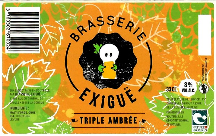 Etiquette BRASSERIE EXIGUE 17