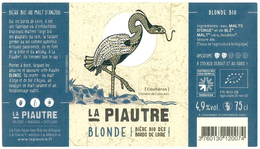 Etiquette BRASSERIE FABRIQUE BIERES ANJOU 78