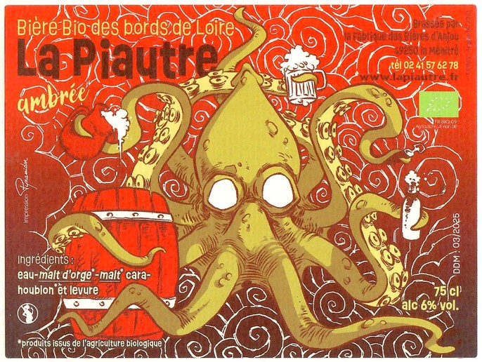 Etiquette BRASSERIE FABRIQUE BIERES ANJOU 84