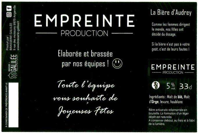 Etiquette BRASSERIE GALILEE 55
