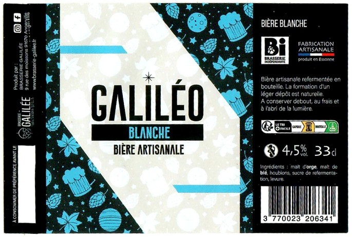 Etiquette BRASSERIE GALILEE 58