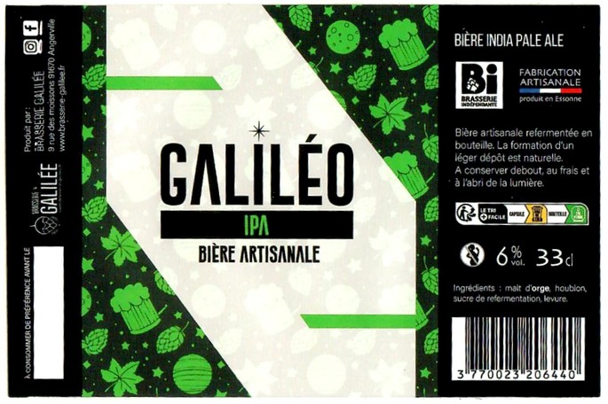 Etiquette BRASSERIE GALILEE 60