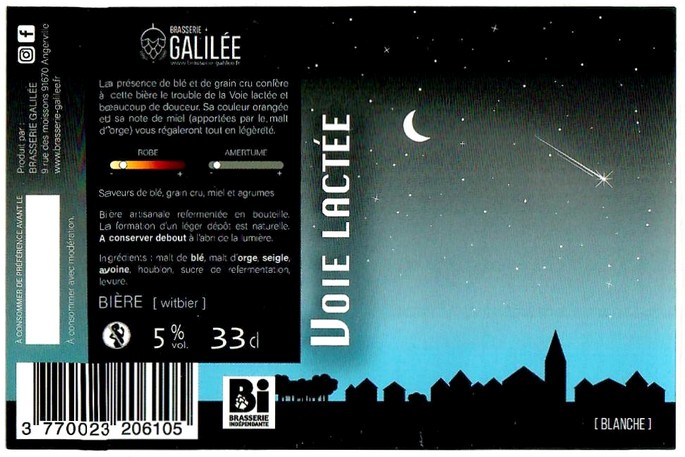 Etiquette BRASSERIE GALILEE 66