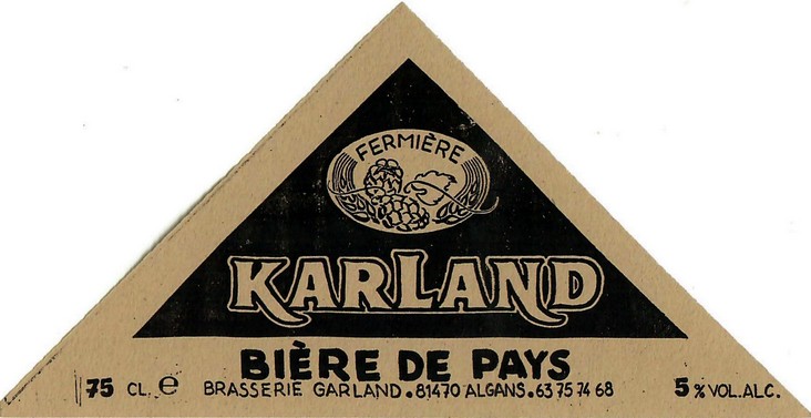 Etiquette BRASSERIE GARLAND 17