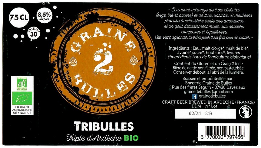 Etiquette BRASSERIE GRAINE DE BULLES 08