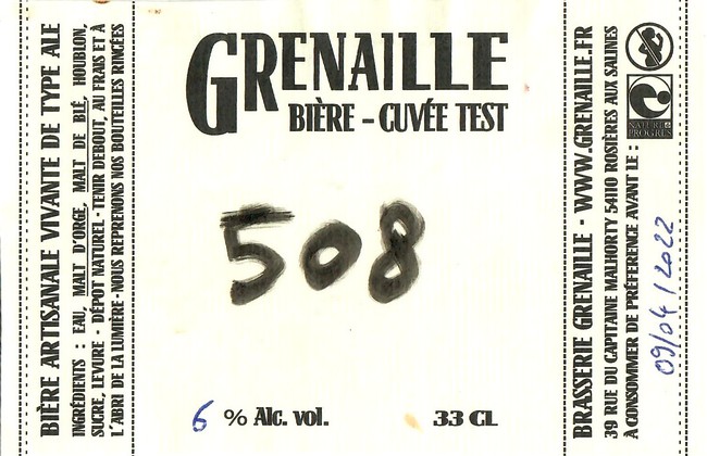 Etiquette BRASSERIE GRENAILLE 53 Etiquette BRASSERIE GRENAILLE 53