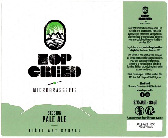 Etiquette BRASSERIE HOP CREED 01
