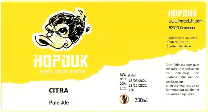 Etiquette BRASSERIE HOPDUK 01