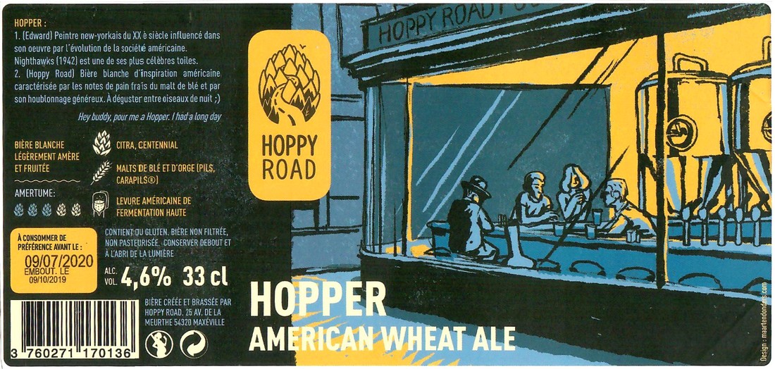 Etiquette BRASSERIE HOPPY ROAD 80