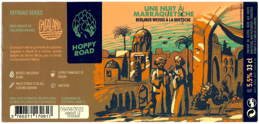 Etiquette BRASSERIE HOPPY ROAD 82